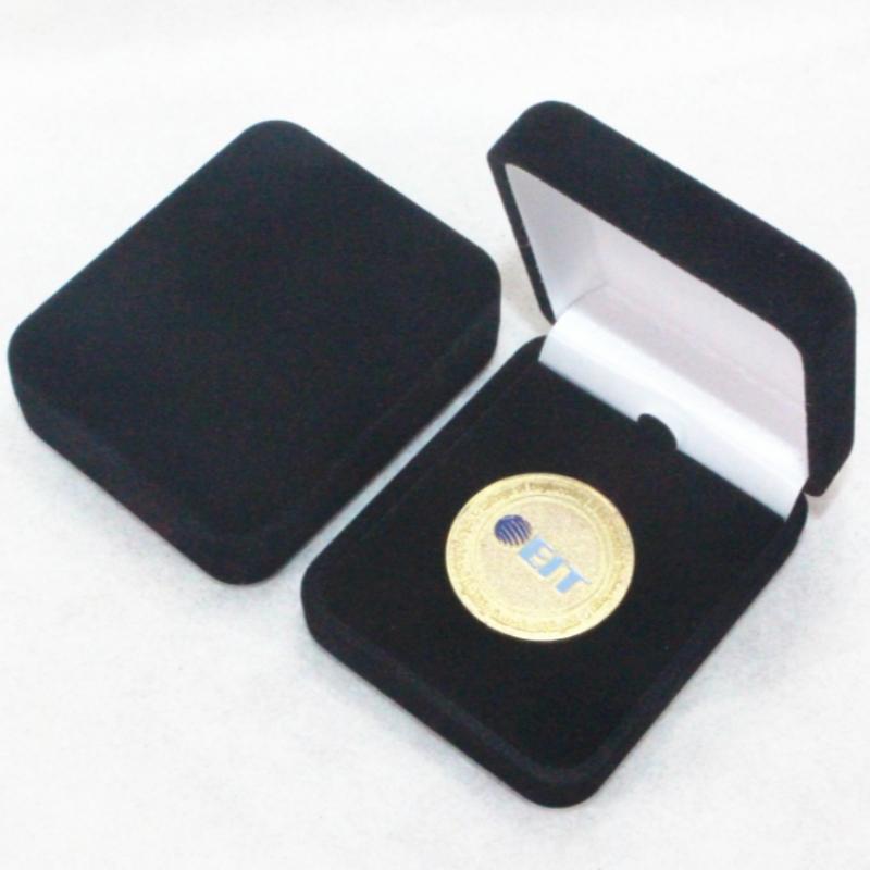 Elemento F-05 forma rotonda Velvet Box per anello, distintivo &piccola moneta, mm.55*70*26, pesi circa 35g