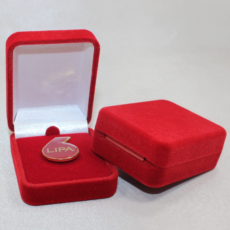 Elemento F-10 forma rotonda Velvet Box per distintivo o moneta, mm.45*55*22, pesi circa 23g